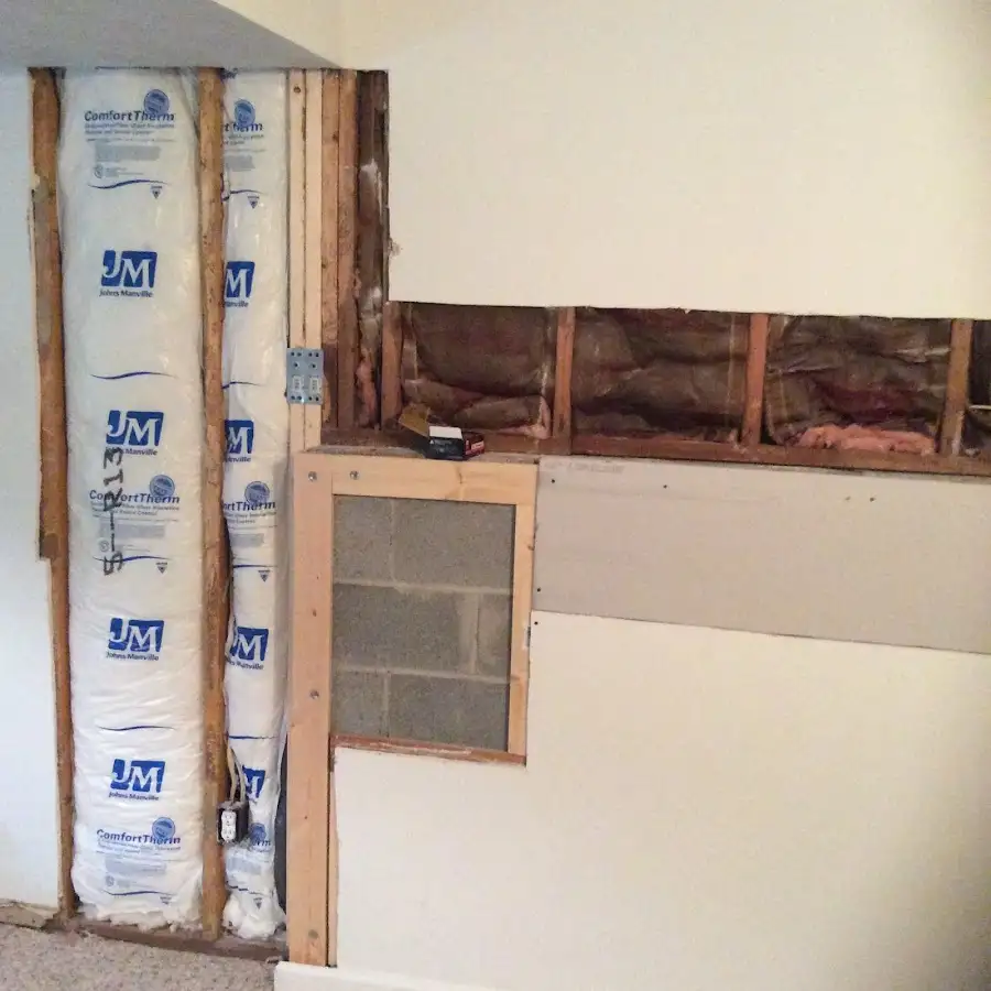 Wall insulation replacement during Contents Cleaning & Restoration in Chesapeake Ranch Estates